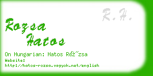 rozsa hatos business card